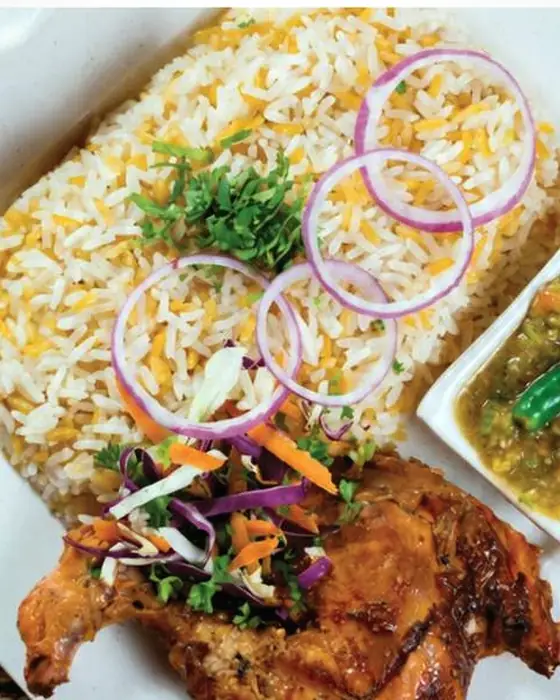Roz Masry rice with grilled chicken and salad at Wadi Hana Elarabi, Johor Bahru